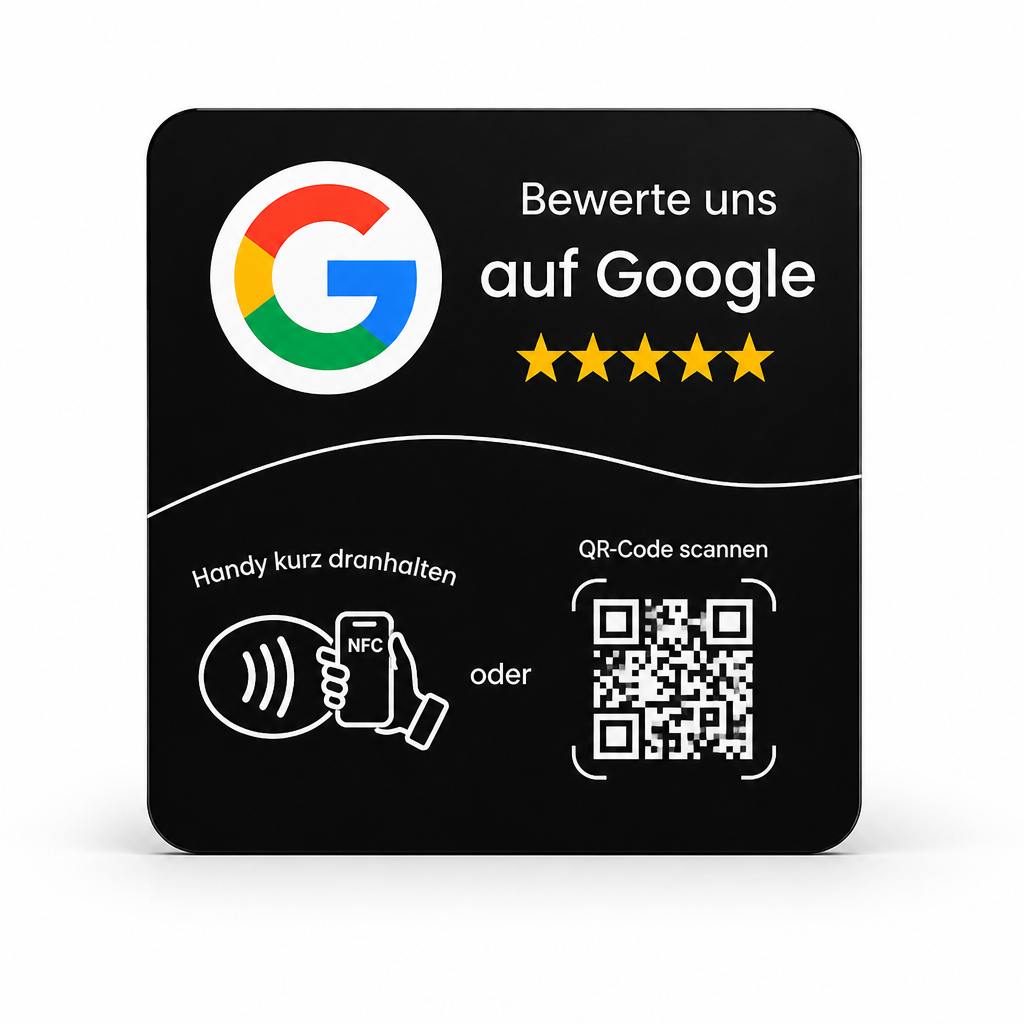 Schwarze NFC-Karte für Google-Bewertungen