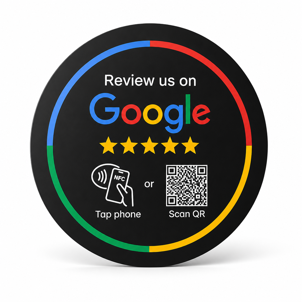 Schwarzes NFC Pad für Google-Bewertungen